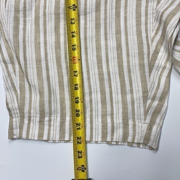 Travelsmith Linen Striped Shorts Tan & White Size Large - Picture 3 of 10